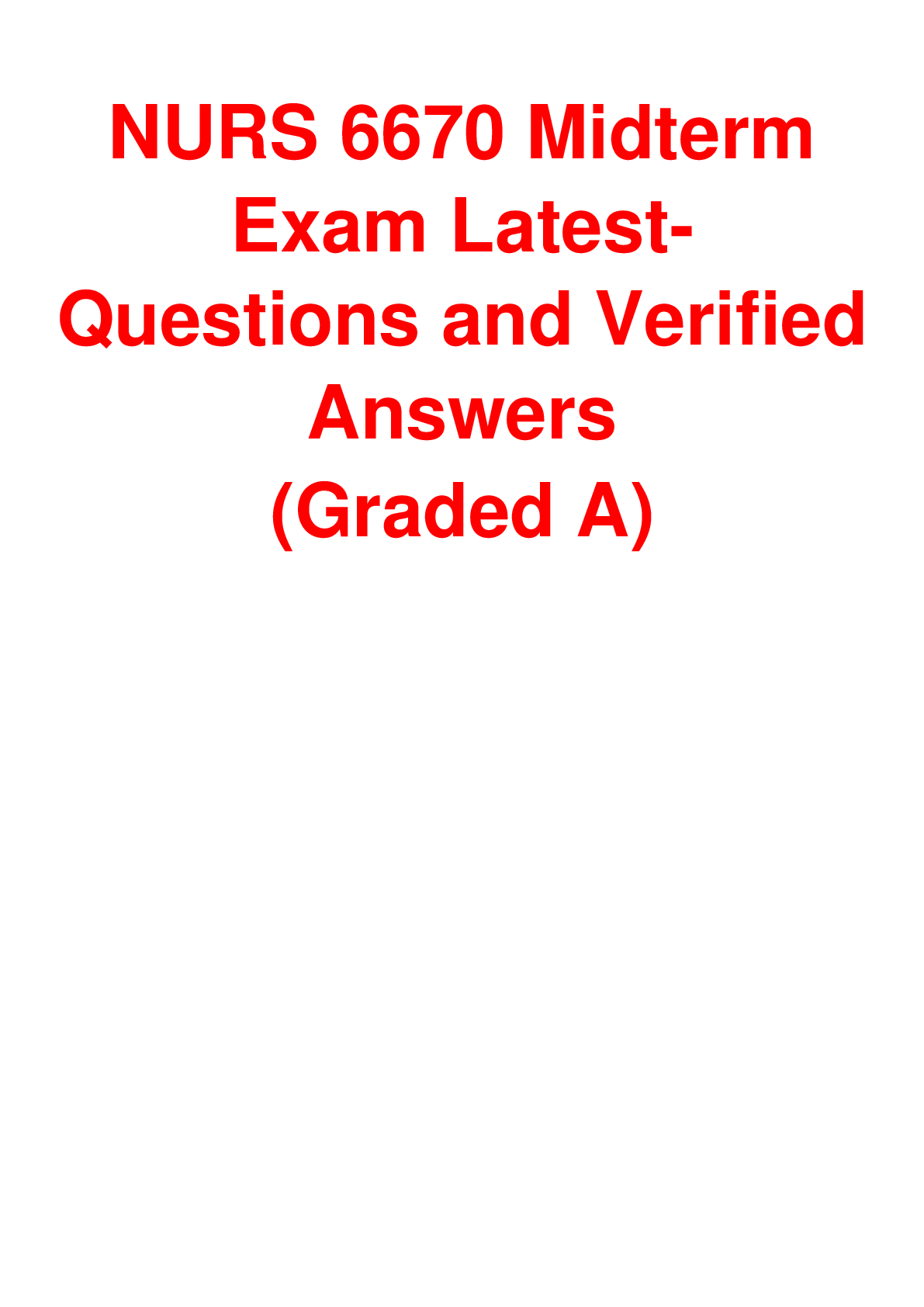 Preview image of NUR 6670 Final and Mid document